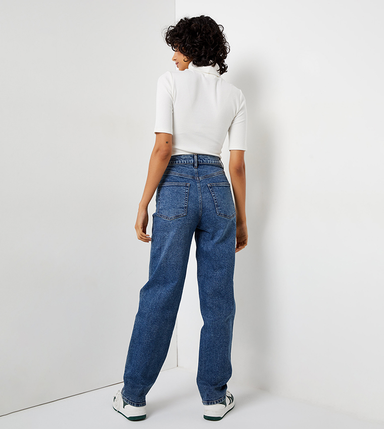 High Rise Baggy Straight Jeans