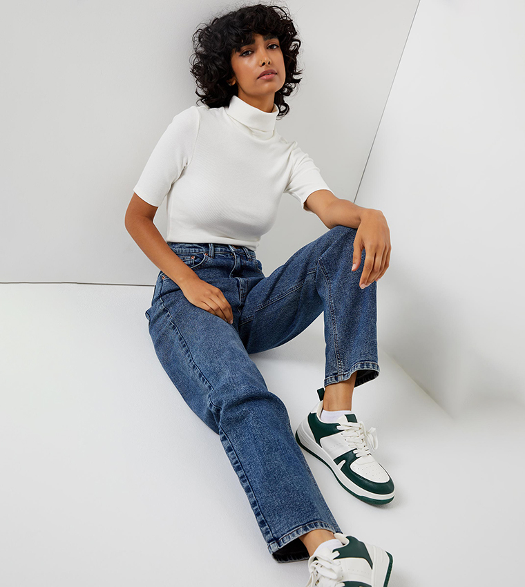 High Rise Baggy Straight Jeans