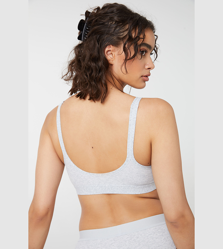 Seamless Crop Top Bralette with Lace Back