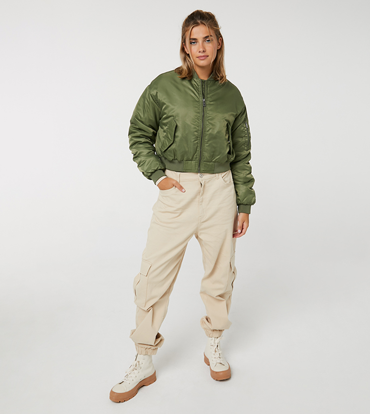 Bomber Jacket With Sleeve Pocket