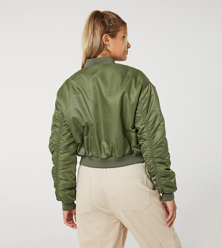 Bomber Jacket With Sleeve Pocket