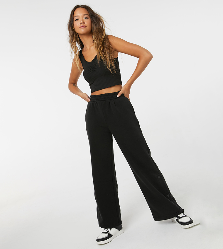 Buy Ardene High Rise Flared Trousers In Black