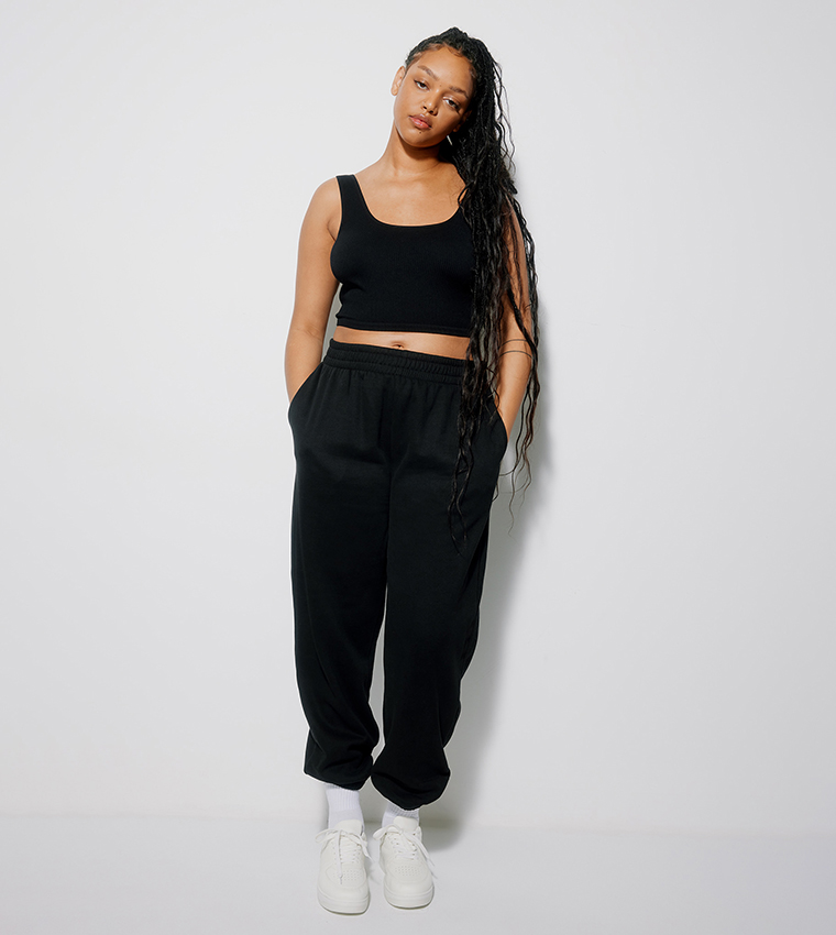 Buy Ardene Mid Rise Oversized Joggers In Black