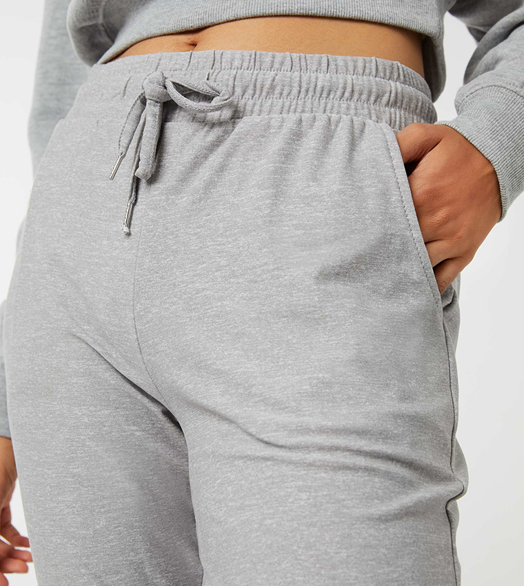 Ardene Sherpa-Lined Sweatpants in Light Grey, Size