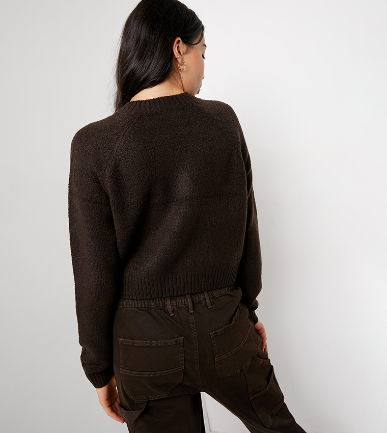 Gold-Tone Button Knitted Cardigan