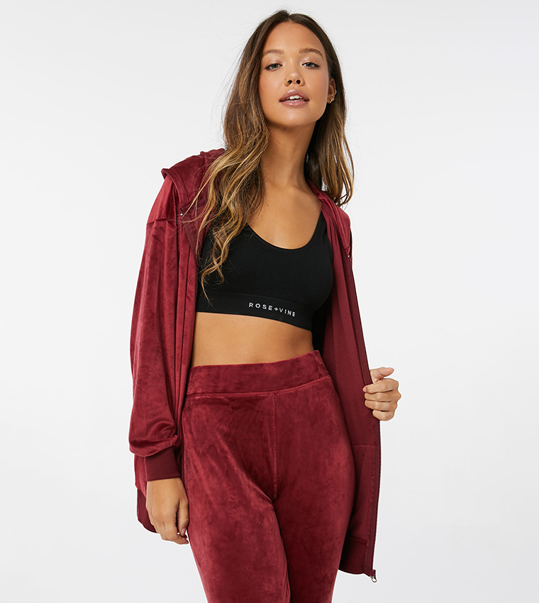 Red hot sale longline hoodie