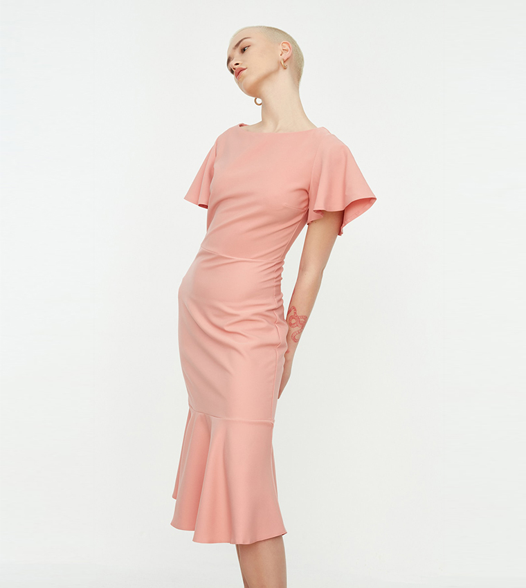 Classic Midi Flounce Dress