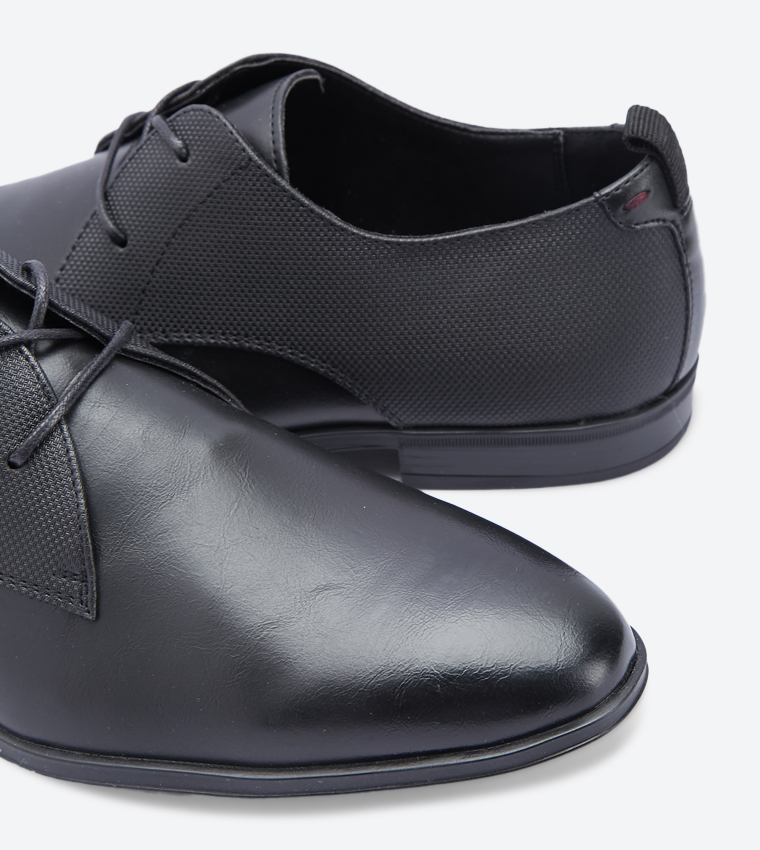 Zalith Almond Toe Lace-Up Formal Shoes - Black