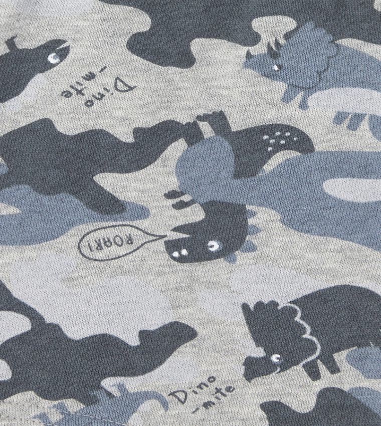 Baby Boy's Camo Dino Printed Shorts