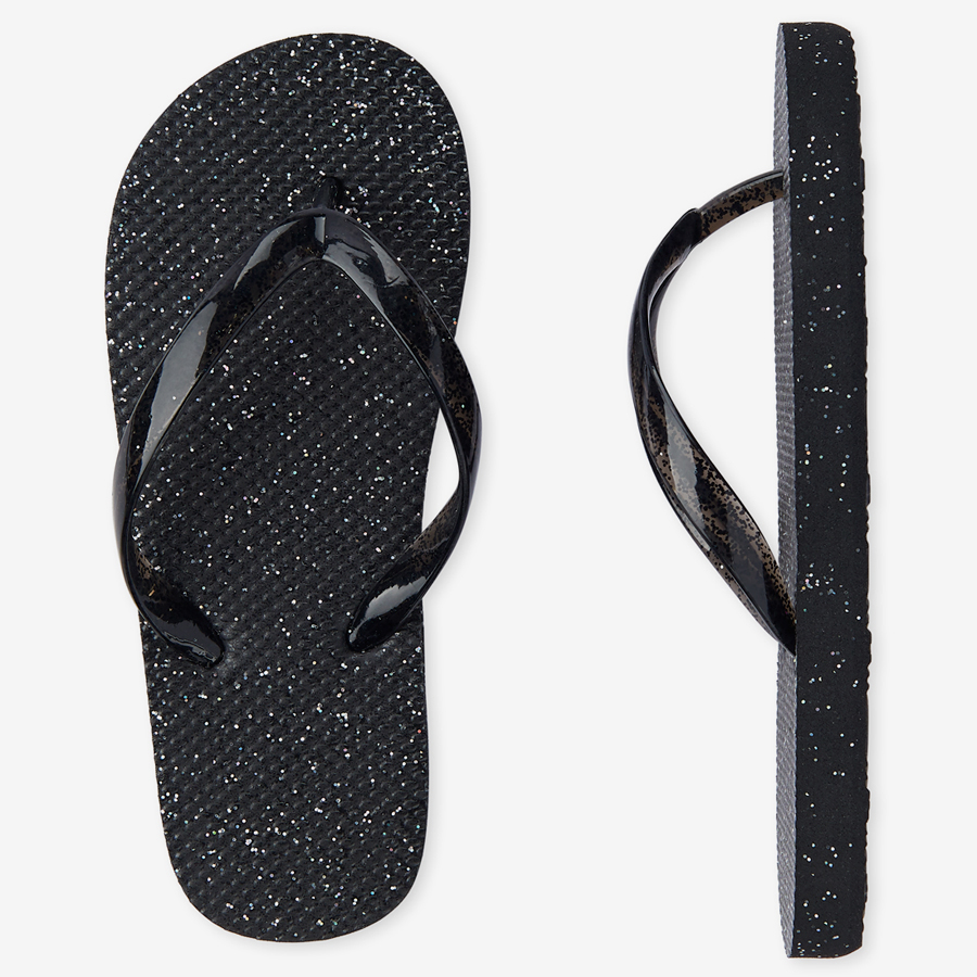 Girls glitter cheap flip flops