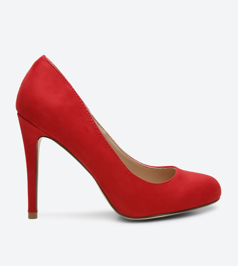 Red suede hot sale pumps