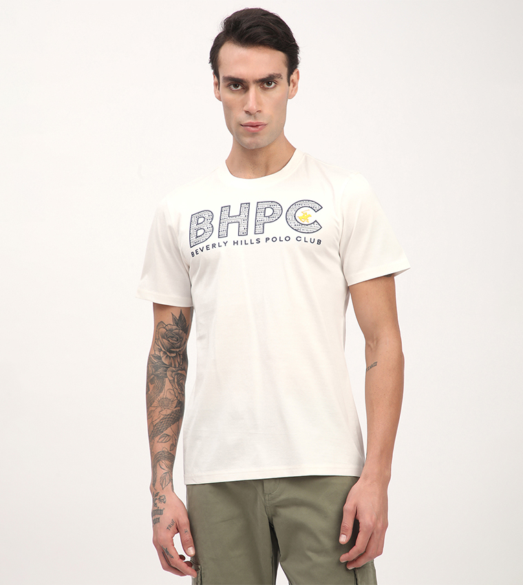 Logo Printed Short Sleeves Casual T-Shirt