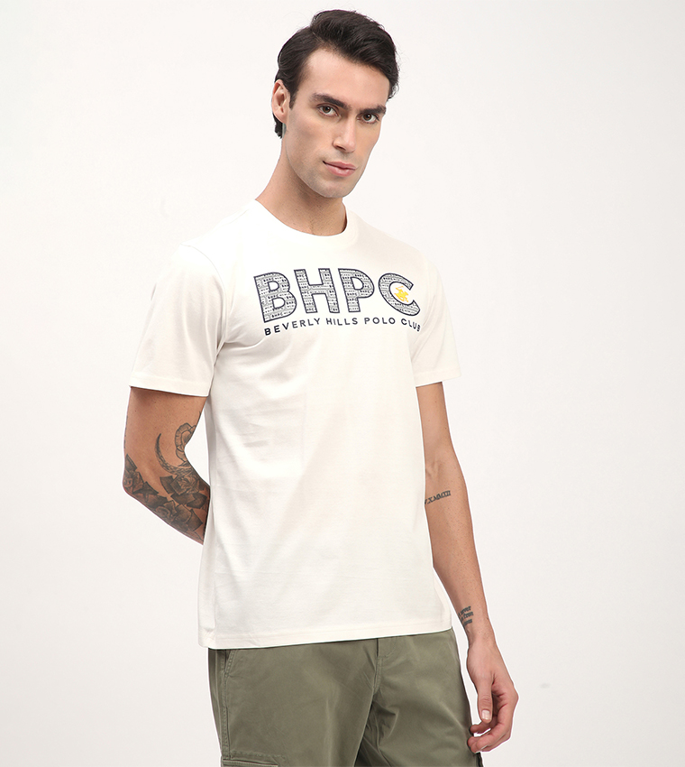 Logo Printed Short Sleeves Casual T-Shirt