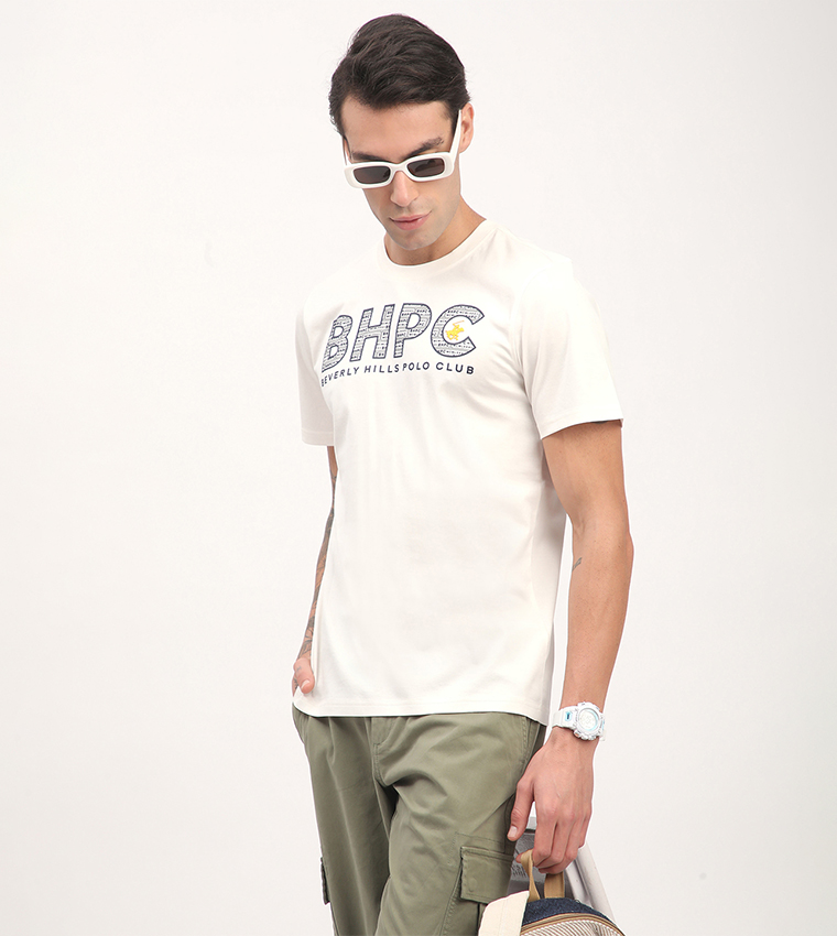 Logo Printed Short Sleeves Casual T-Shirt