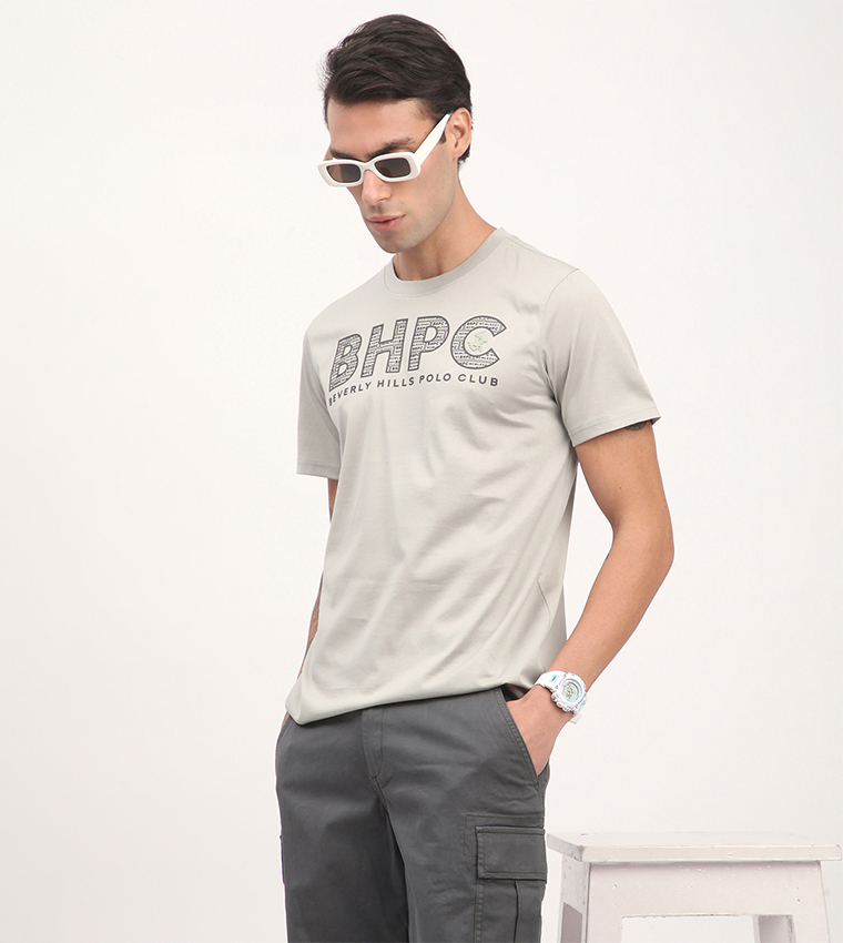 Logo Printed Short Sleeves Casual T-Shirt