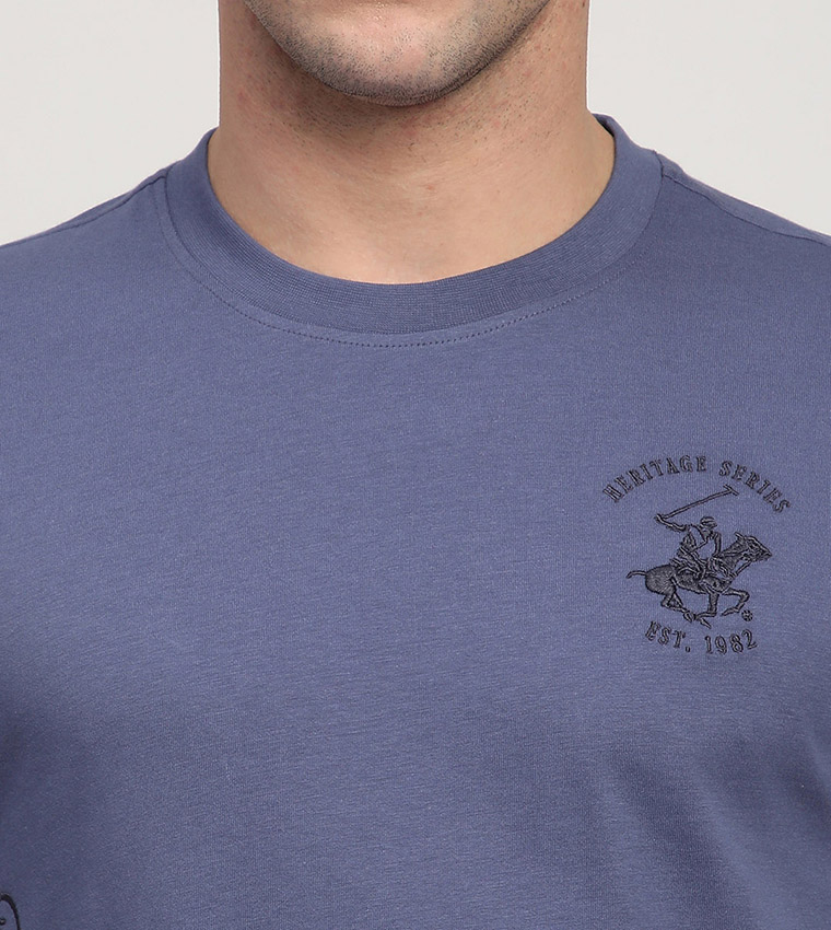 Logo Embroidered Crew Neck T-Shirt