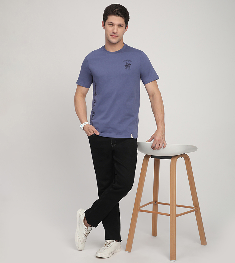 Logo Embroidered Crew Neck T-Shirt