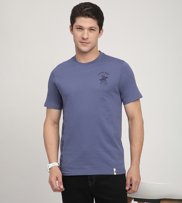 Logo Embroidered Crew Neck T-Shirt