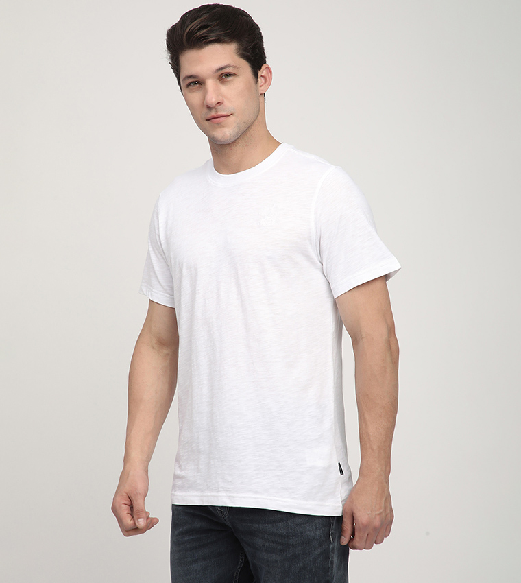 Logo Embroidered Crew Neck T-Shirt