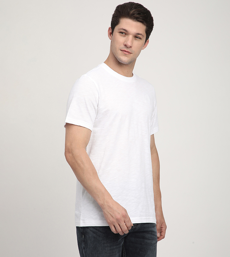 Logo Embroidered Crew Neck T-Shirt