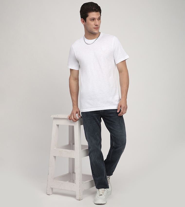 Logo Embroidered Crew Neck T-Shirt