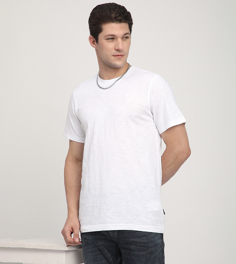 Logo Embroidered Crew Neck T-Shirt