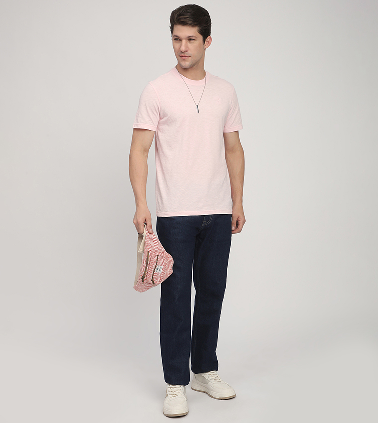 Logo Embroidered Crew Neck T-Shirt