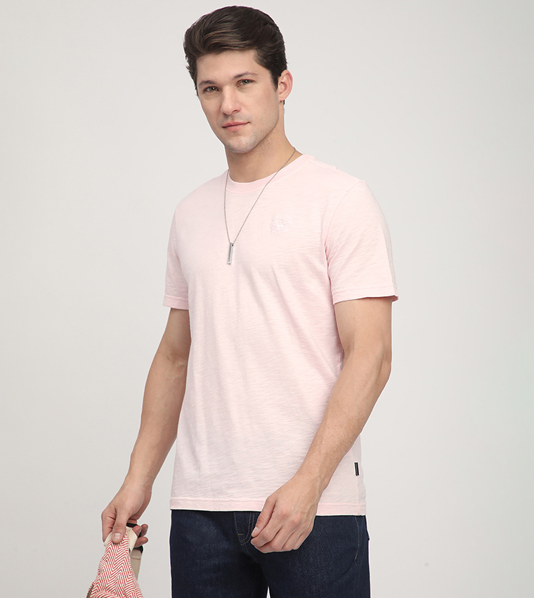 Logo Embroidered Crew Neck T-Shirt