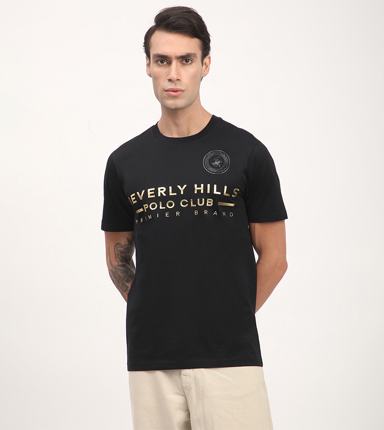Logo Printed Short Sleeves Casual T-Shirt