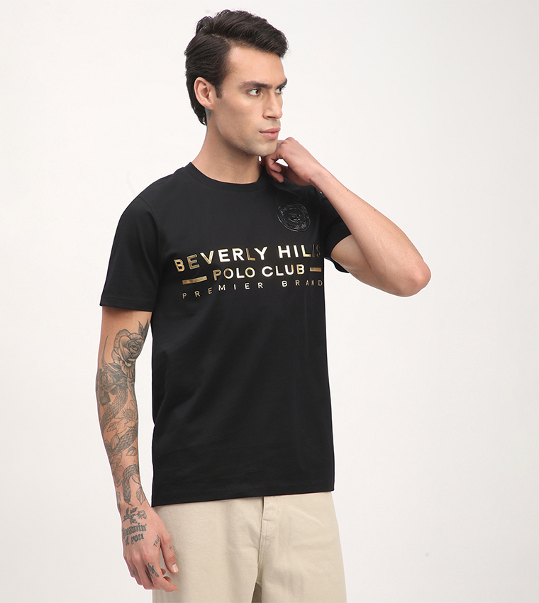 Logo Printed Short Sleeves Casual T-Shirt