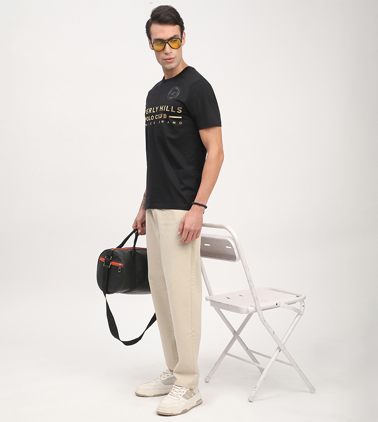 Logo Printed Short Sleeves Casual T-Shirt