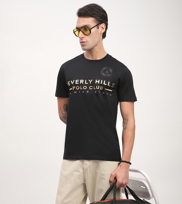 Logo Printed Short Sleeves Casual T-Shirt