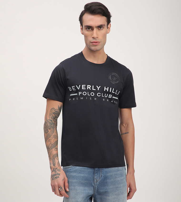Logo Printed Short Sleeves Casual T-Shirt