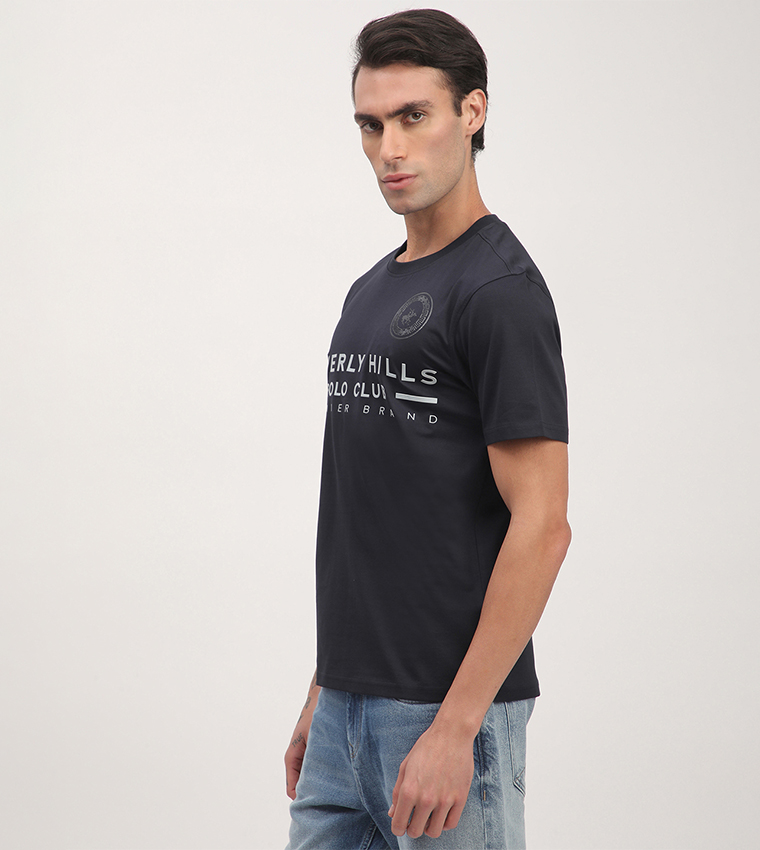 Logo Printed Short Sleeves Casual T-Shirt