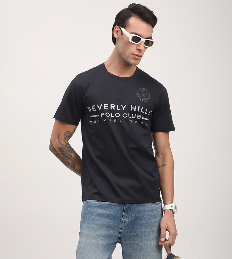 Logo Printed Short Sleeves Casual T-Shirt