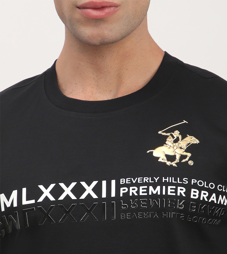 Logo Printed Short Sleeves Casual T-Shirt