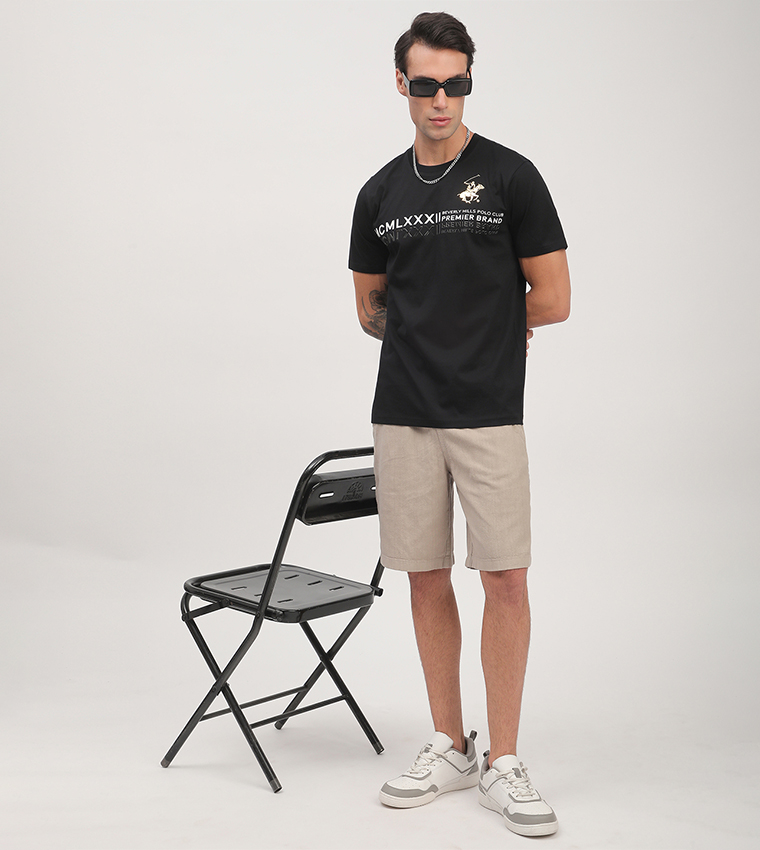 Logo Printed Short Sleeves Casual T-Shirt
