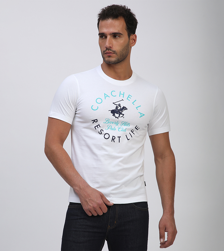 تيشيرت كاجوال بأكمام قصيرة  وطبعة 