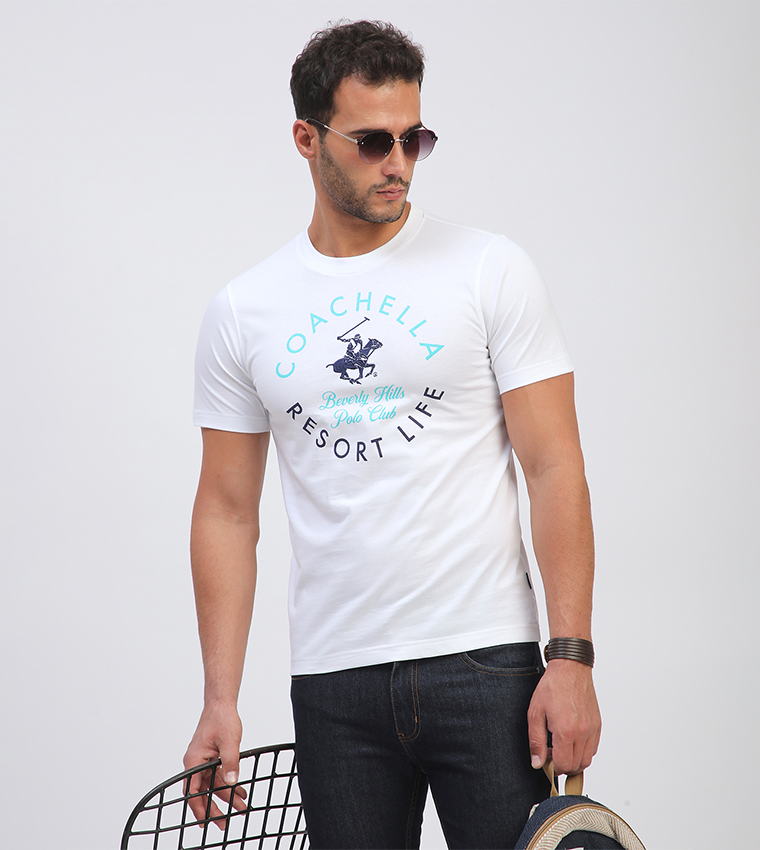 تيشيرت كاجوال بأكمام قصيرة  وطبعة 