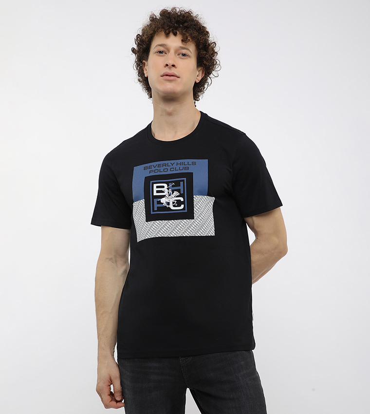 Long Printed Crew Neck T-Shirt