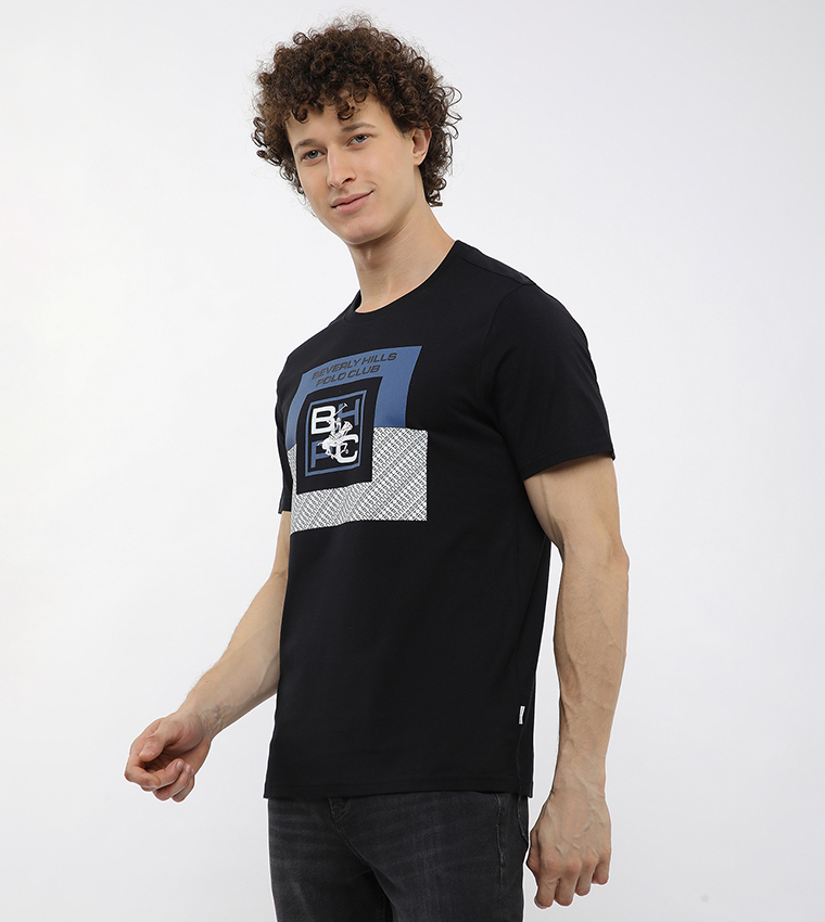 Long Printed Crew Neck T-Shirt