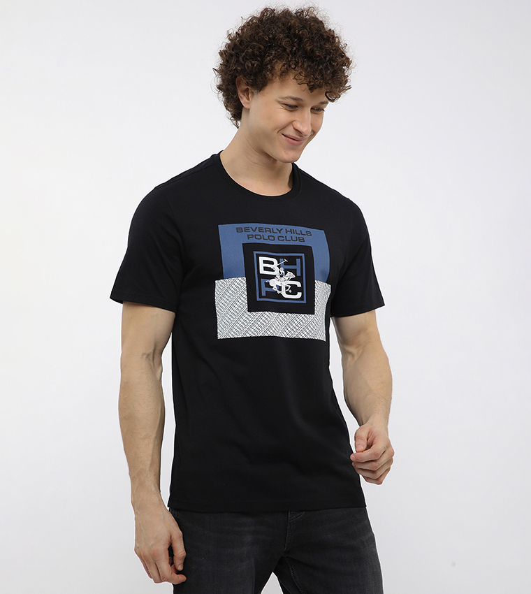 Long Printed Crew Neck T-Shirt