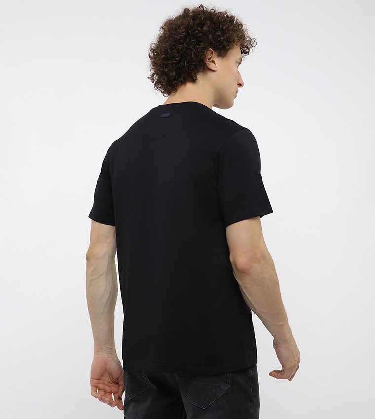 Long Printed Crew Neck T-Shirt