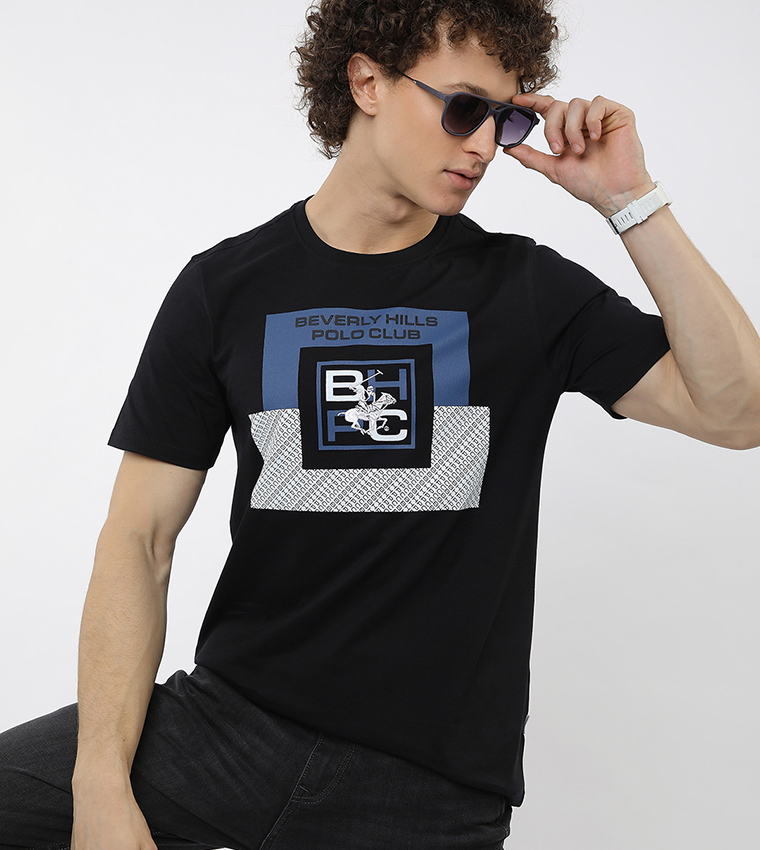 Long Printed Crew Neck T-Shirt