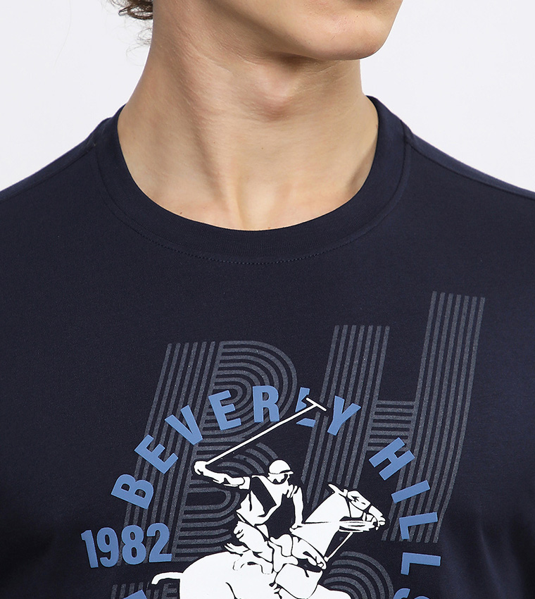 Long Printed Crew Neck T-Shirt