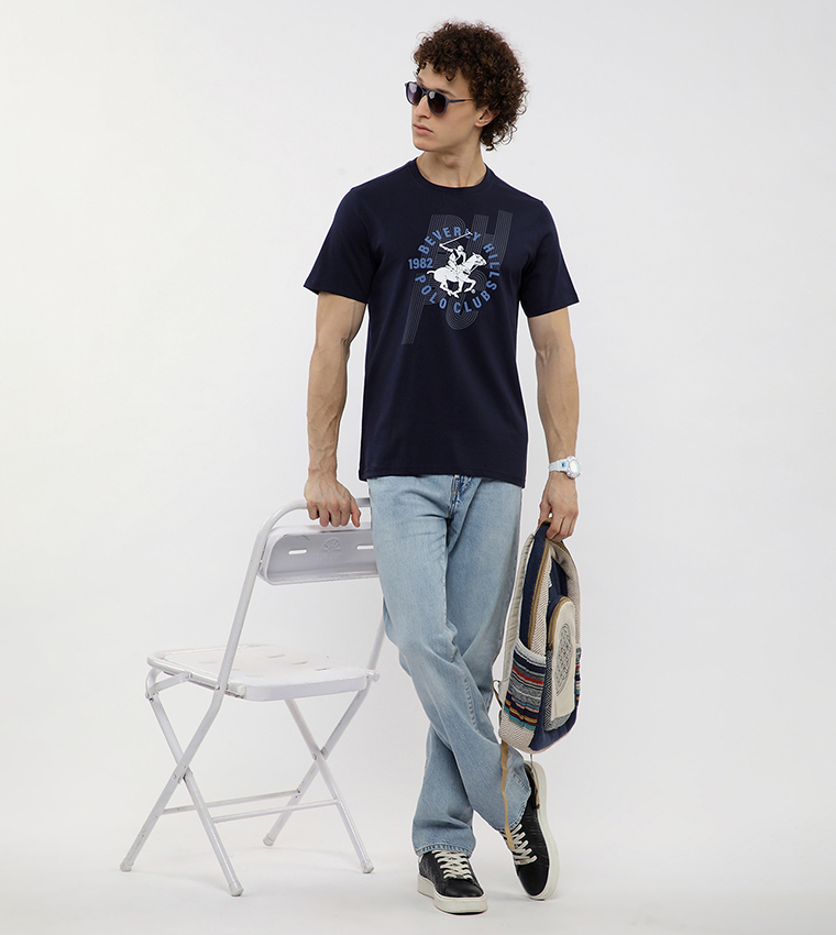 Long Printed Crew Neck T-Shirt