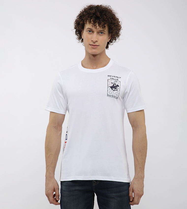 Long Printed Crew Neck T-Shirt