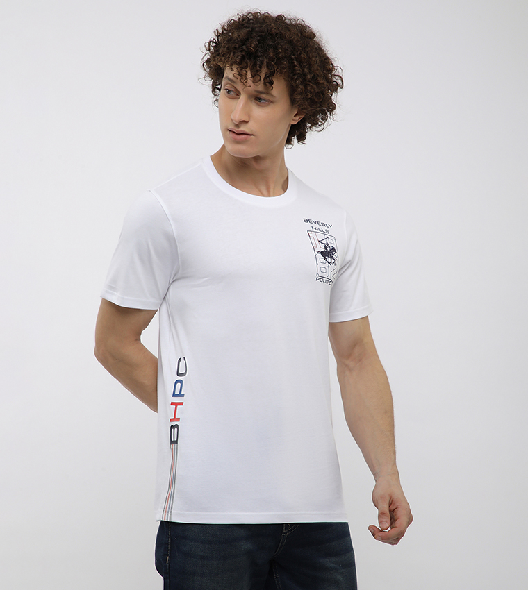 Long Printed Crew Neck T-Shirt