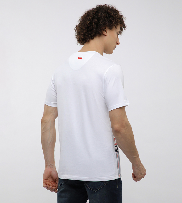 Long Printed Crew Neck T-Shirt