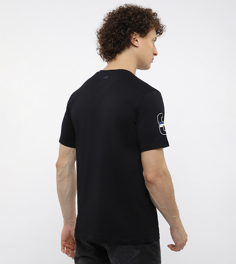 Long Printed Crew Neck T-Shirt